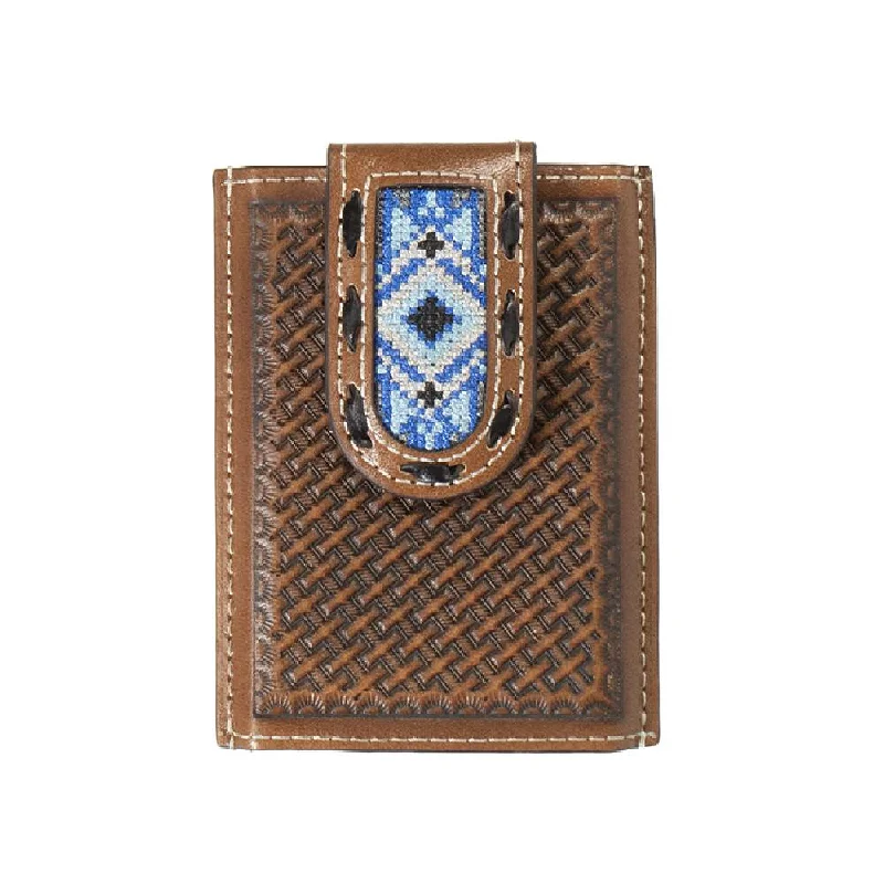 3D Blue Diamond Inlay Money Clip