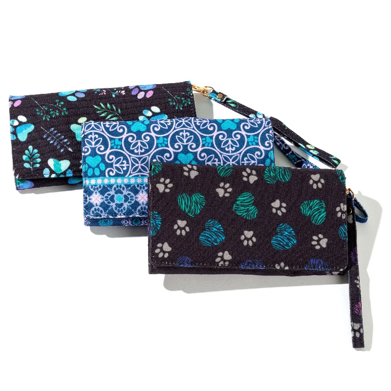 Canvas Paws Wristlet Wallet