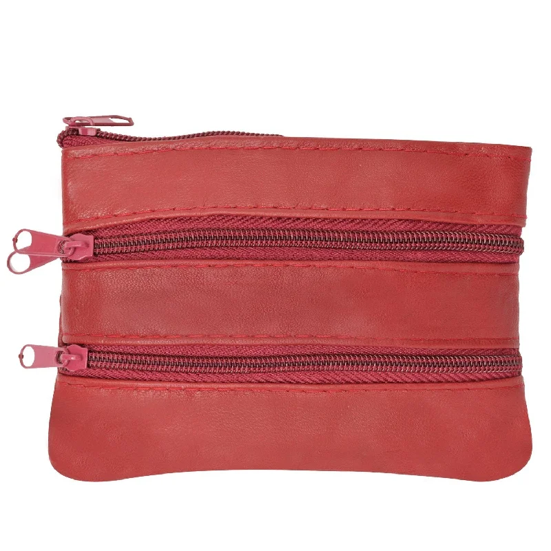 Coin Leather Wallet-Red Color