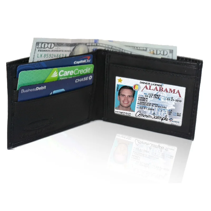 Genuine Leather Bifold - Black