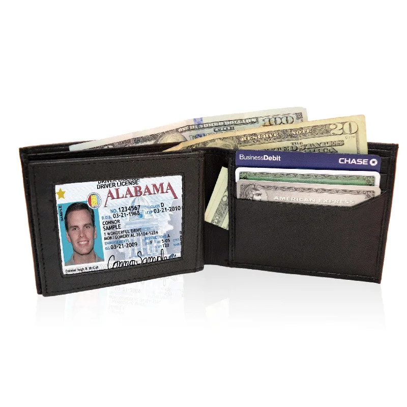 Adorable Deluxe RFID-Blocking Genuine Leather BiFold - Black