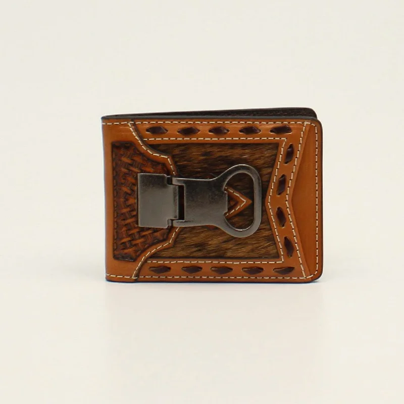 Ariat Basket Weave Calf Hair Bifold Wallet