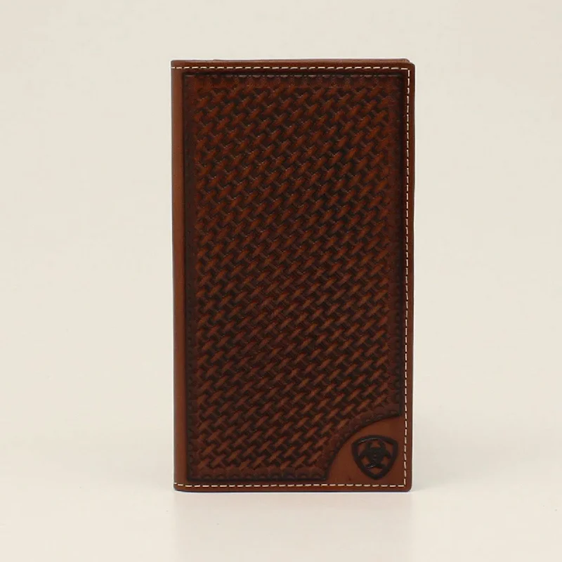 Ariat Basket Weave Shield Logo Rodeo Wallet