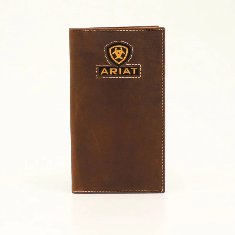 Ariat Logo Inlay Brown Rodeo Wallet