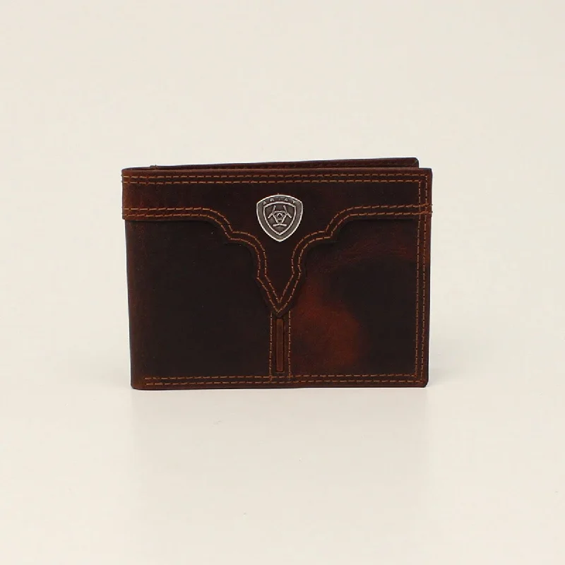 Ariat Shield Logo Brown Bifold Wallet