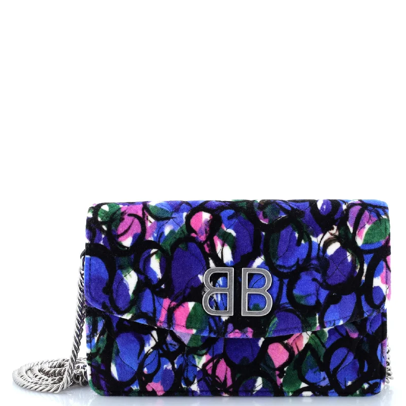 BB Chain Wallet Quilted Printed Velvet