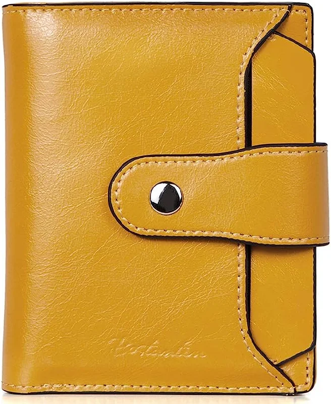 BOSTANTEN Women Leather Wallet RFID Blocking Small Bifold Zipper Pocket Wallet Card Case Purse with ID Window