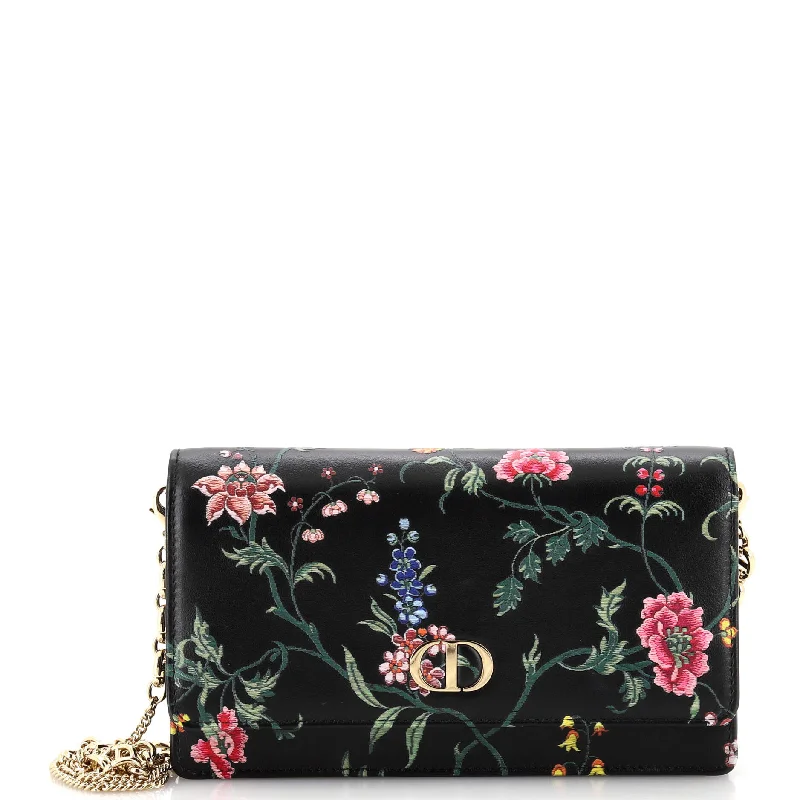 Caro Wallet on Chain Pouch Printed Leather