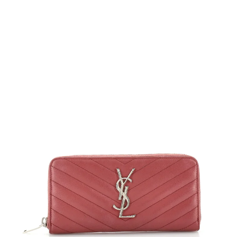 Classic Monogram Zip Around Wallet Matelasse Chevron Leather