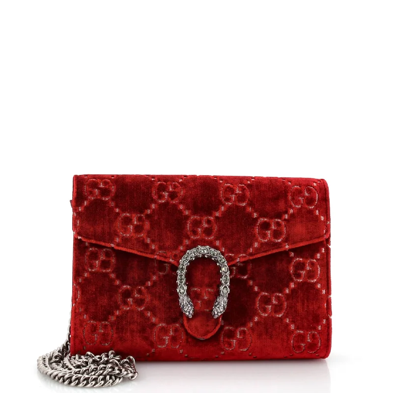 Dionysus Chain Wallet GG Velvet Small