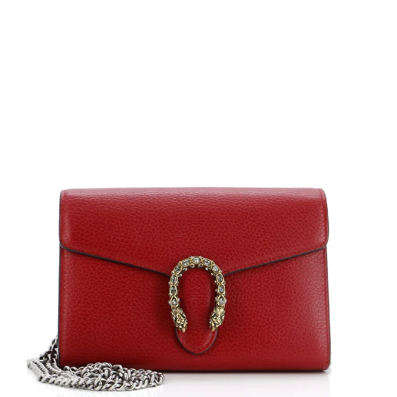 Dionysus Chain Wallet Leather with Embellished Detail Small