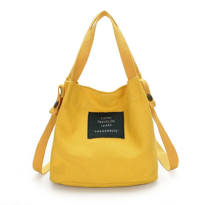 Fashion Women's Canvas Handbag Shoulder Bag Tote Purse Cute Travel Bucket bag yellow