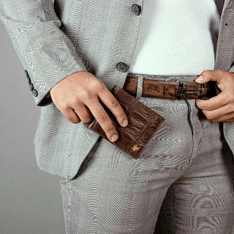 Great Dane | Genuine Leather Wallet & Belt Combo | Colour: Brown