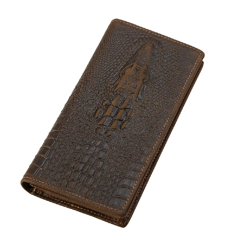 Long Leather Wallet - Crocodile