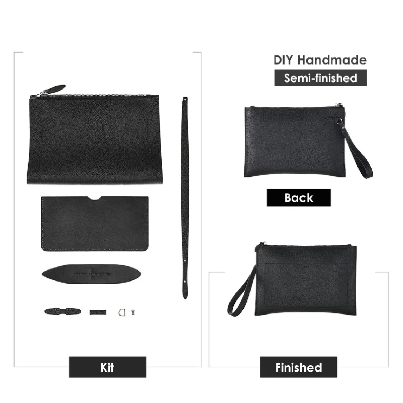 POPSEWING® Top Grain Leather Men Clutch Bag DIY Kit