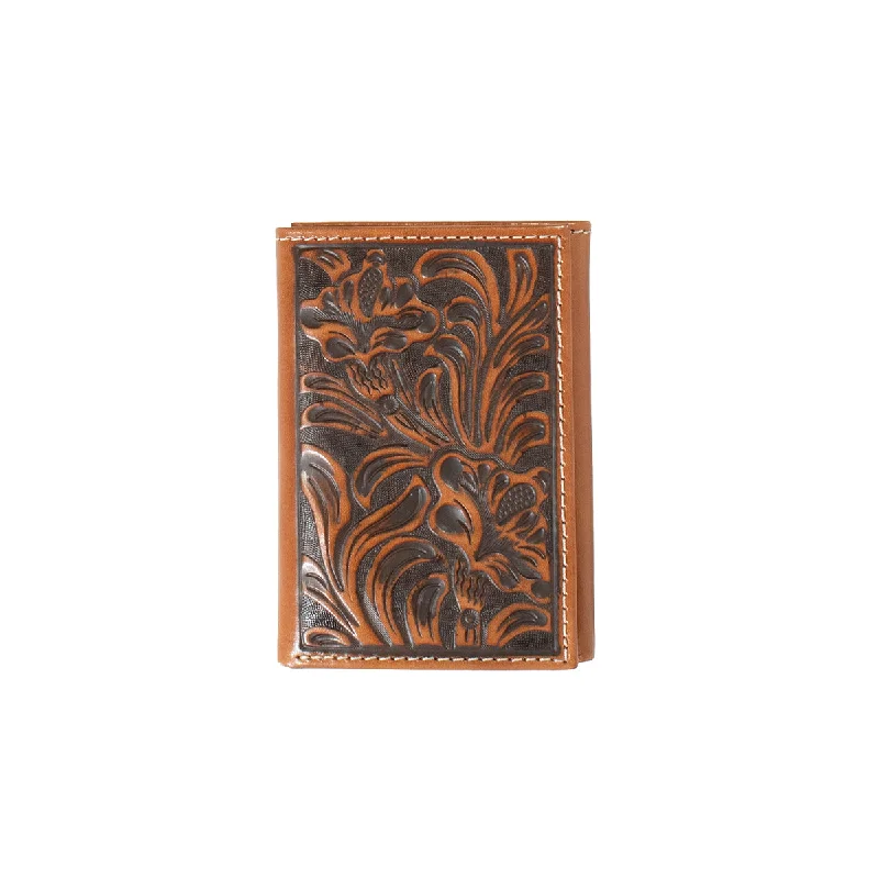 Nocona Floral Embossed Trifold Wallet