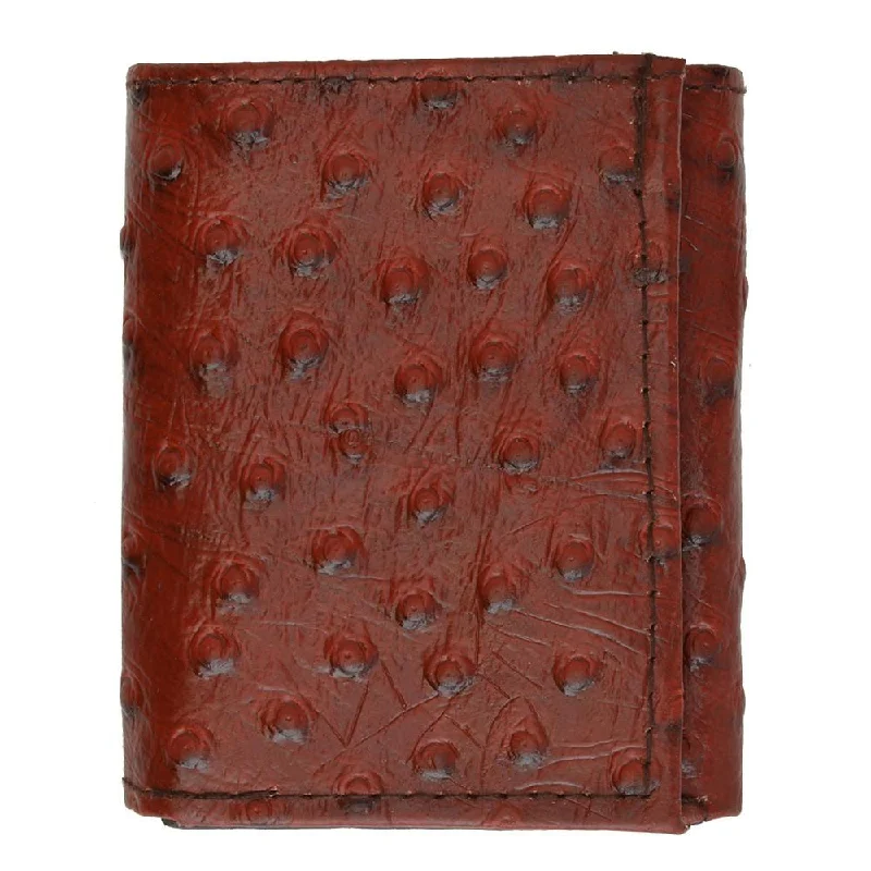 Ostrich Leather Wallet - Burgundy