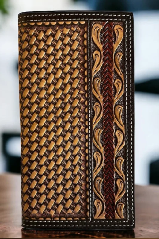 Twisted X Hand Tooled & Laced Bi-Fold Wallet