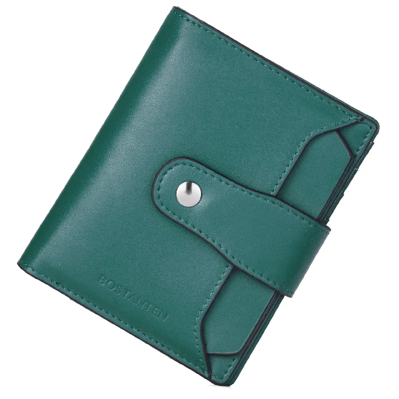 Women Leather Wallet RFID Blocking Small Zipper Pocket Wallet Card Case Purse with ID Window