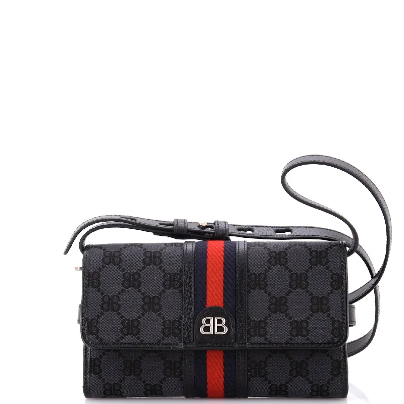 x Gucci The Hacker Wallet on Strap BB Coated Canvas