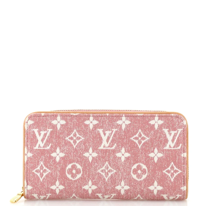 Zippy Wallet Monogram Jacquard Denim