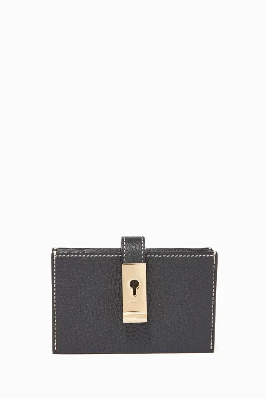 Bally Alil Women's 6232773 Black Business Card Holder Wallet