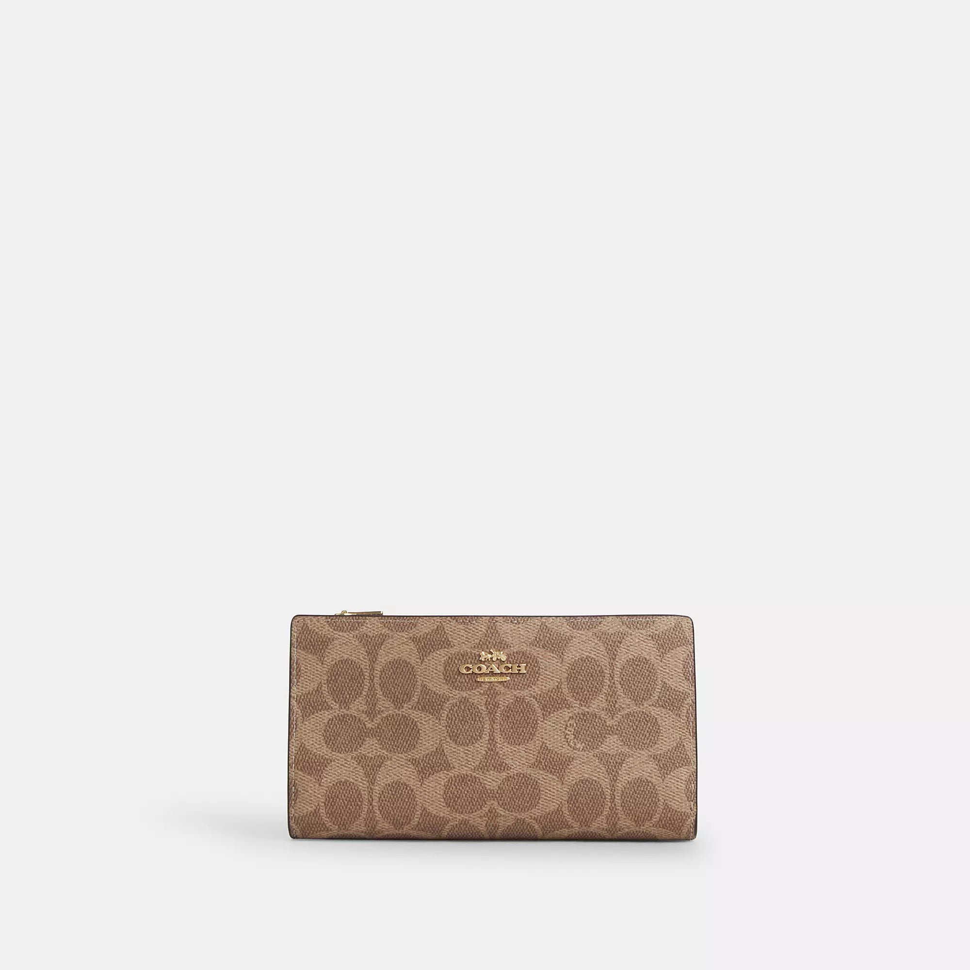 Coach Outlet Slim Zip Wallet In Signature Canvas