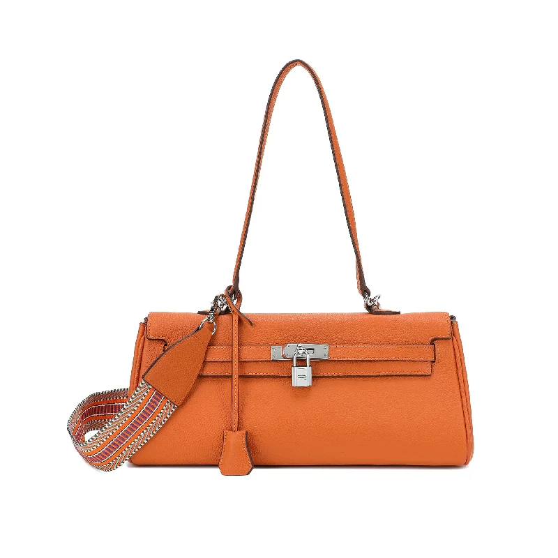 Full-Gain Leather East-West Shoulder Bag