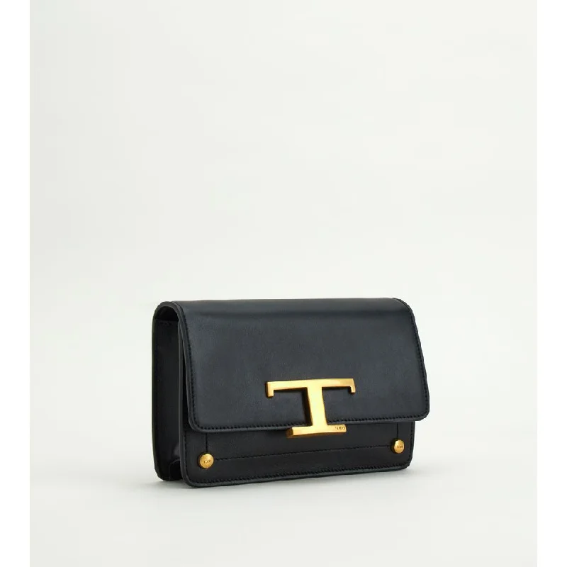 T Timeless Belt Bag in Leather Micro With Metal Shoulder Strap