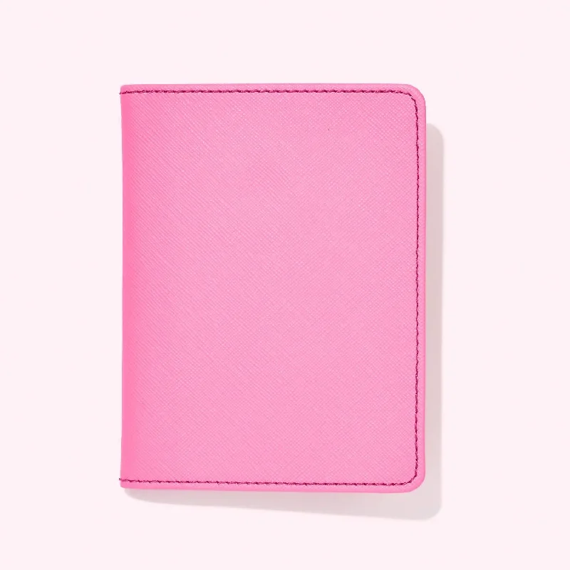 Textured Passport Case In Bubblegum