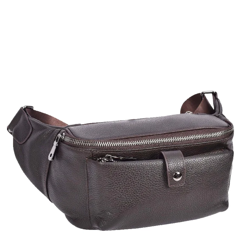 Real Leather Bum Bag Milan Brown