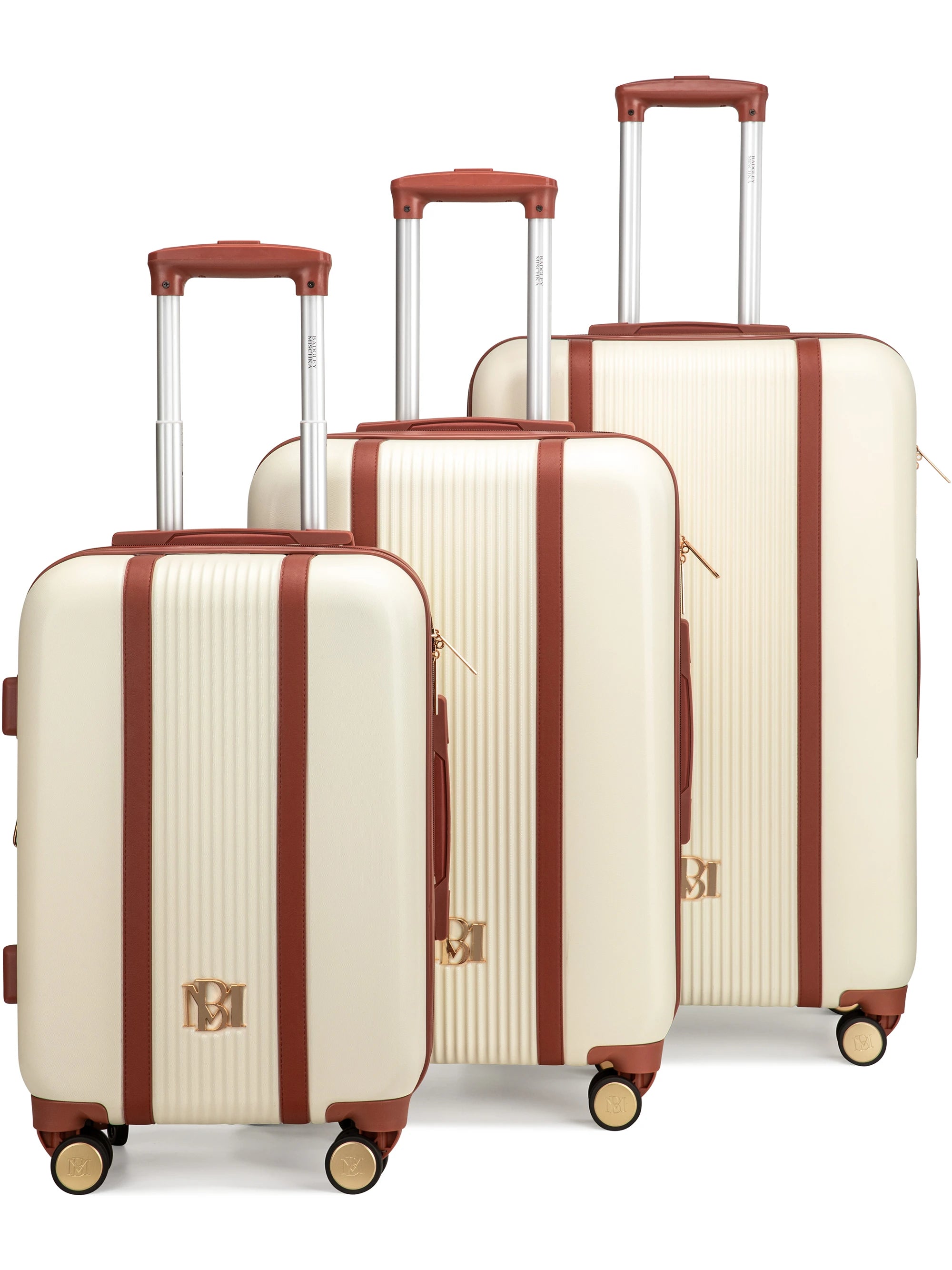 Mia 3 Piece Expandable Retro Luggage Set