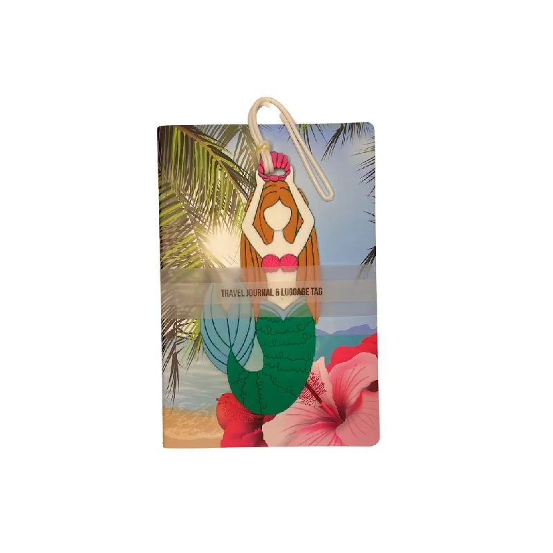 Tropical Travel Journal & Silicone Mermaid Luggage Tag Set