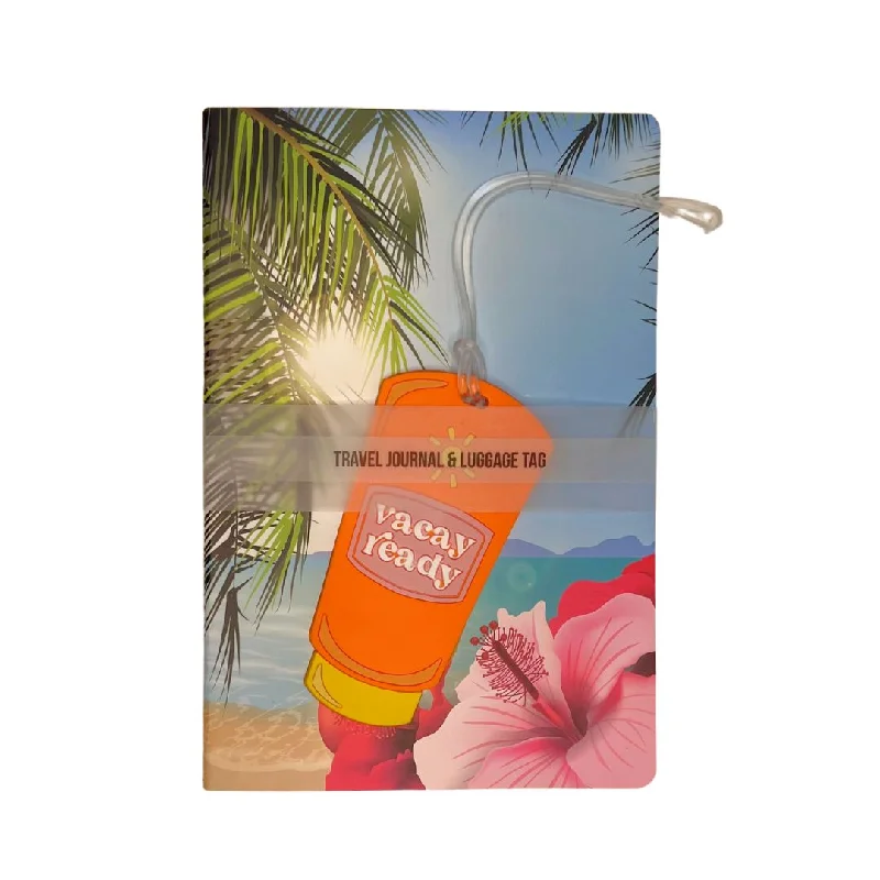 Vacay Ready Travel Journal & Silicone Luggage Tag Set