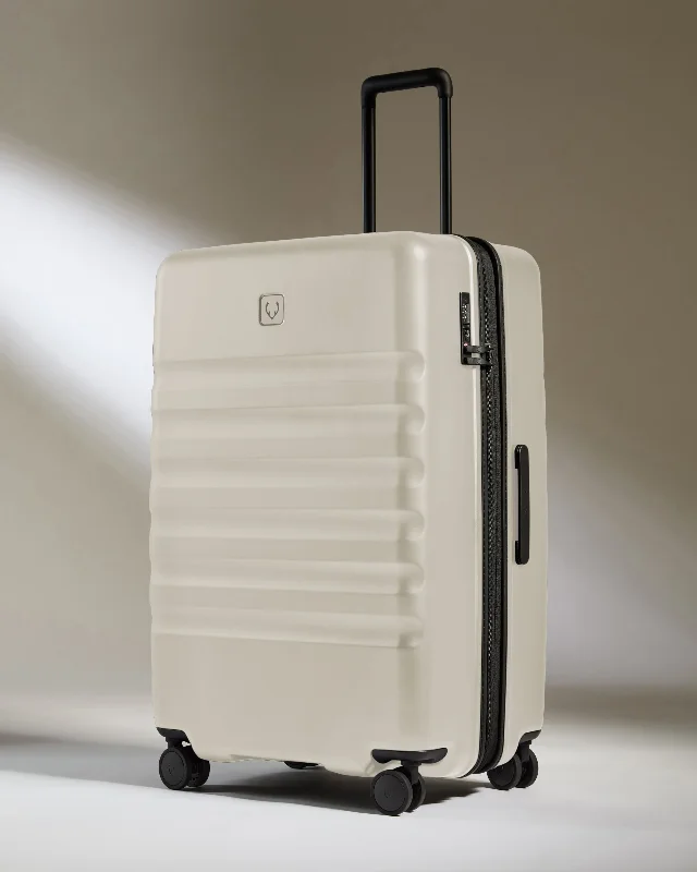 Large Suitcase in Taupe - Icon Stripe