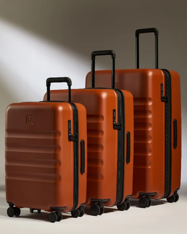 Large Cabin Suitcase Set in Maple Red - Icon Stripe