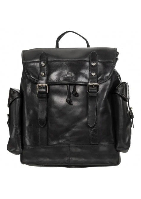 Mancini Buffalo Collection Leather Backpack for 15.6” Laptop and Tablet