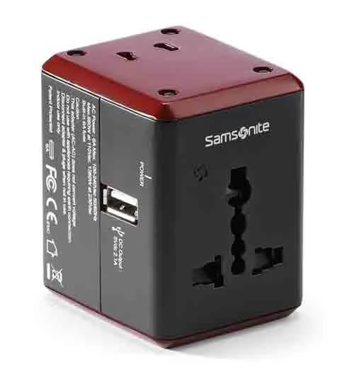 Samsonite Worldwide Power Adapter with USB