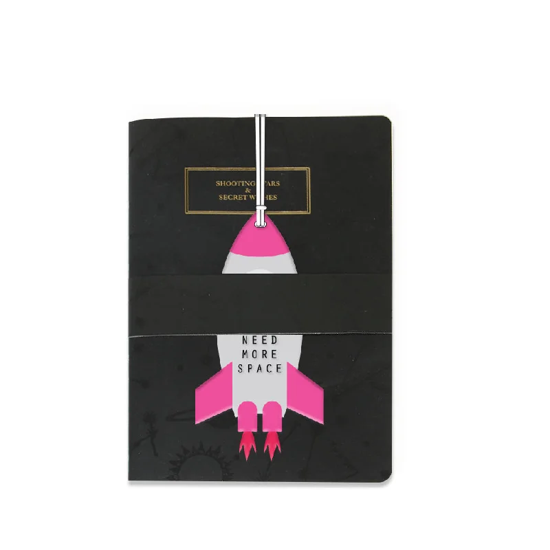 Celestial Travel Journal & Rocket Ship Luggage Tag Set