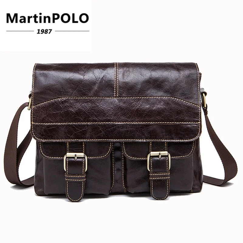 2019 Hot Messenger Bag Men Genuine Leather Shoulder Bag For Men'S Bags Male Vintage Zipper Man