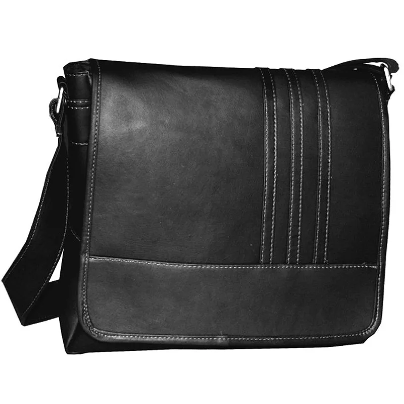 David King Vertical Laptop Leather Messenger