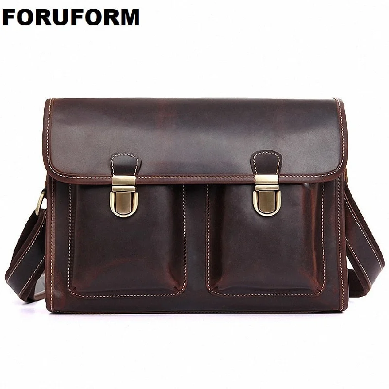 Genuine Leather Bag Men Messenger Bags Casual Ipad Holder Shoulder Crossbody Bags Handbags Men