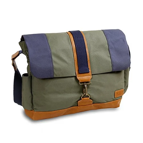 J World New York Sam Canvas Messenger Bag, Khaki, One Size