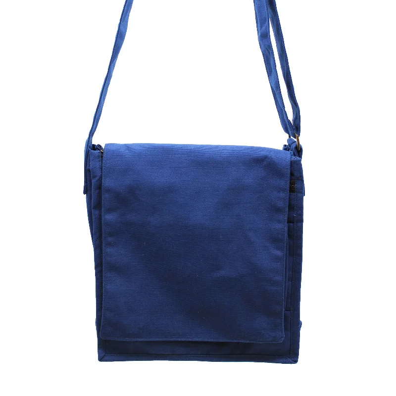 LFO -  Cotton Canvas Messenger Bag - Navy Blue