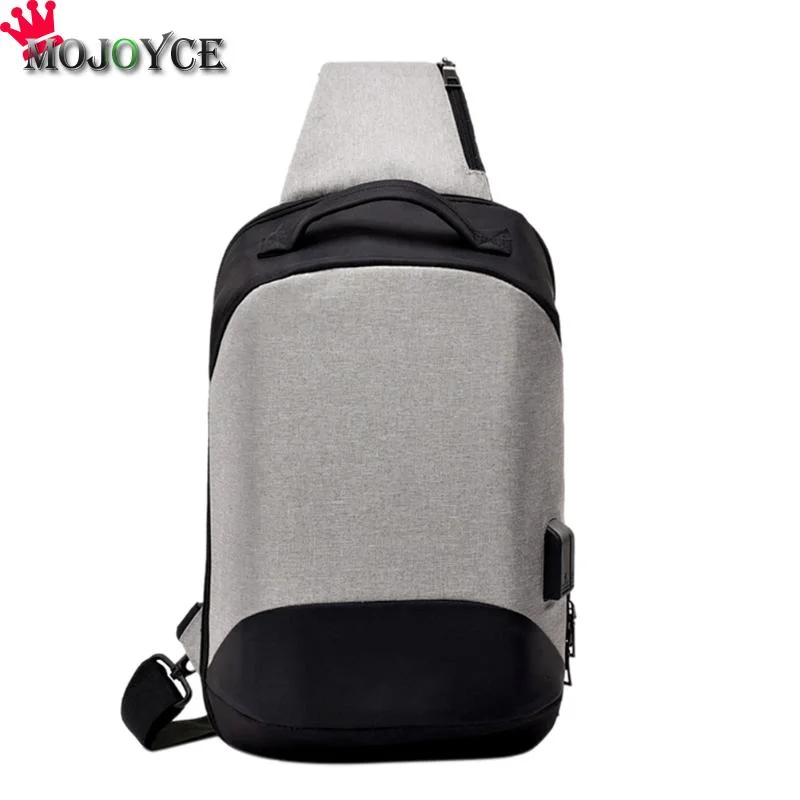 Mojoyce Crossbody Handbags Men Chest Pack For Teenage Anti-Theft Messenger Canvas Shoulder Bag With