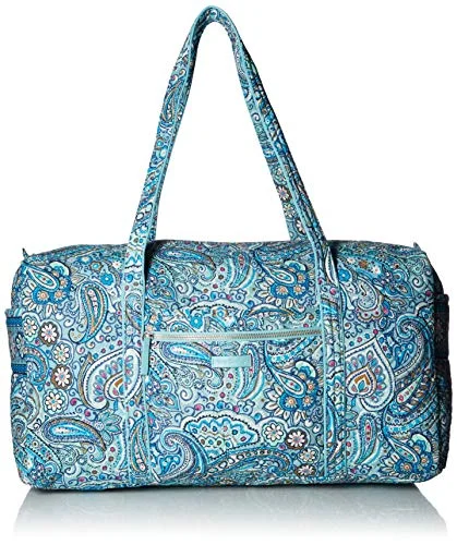 Vera Bradley Womens Iconic Large Travel Duffel, Signature Cotton, Daisy Dot Paisley