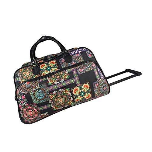 World Traveler 21-inch Carry-on Rolling Duffel Bag-Multi Patchwork, One Size